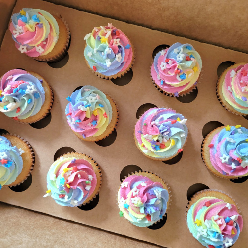 Rainbow cupcakes