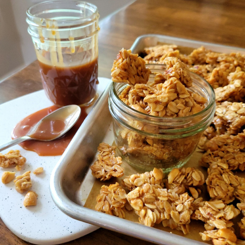 Salted Caramel Granola with Peanuts